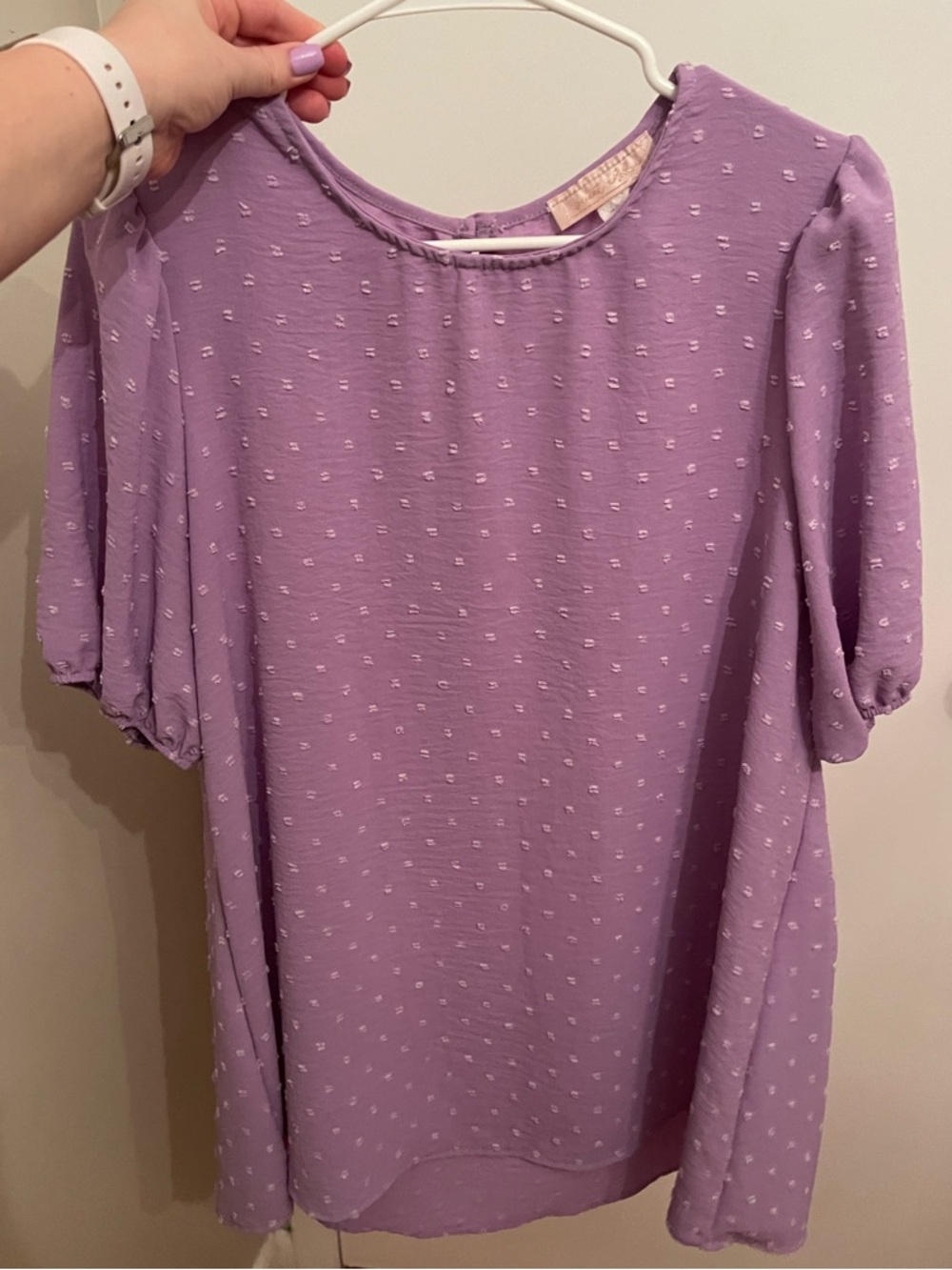 Lavender Puff-Sleeve Women's Top